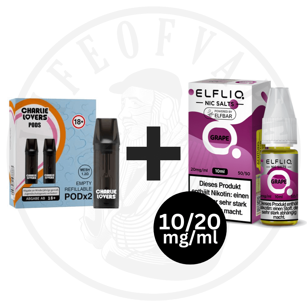 ELFLIQ 10mg/20mg x Charlie Lovers Leerpod - Kombipaket