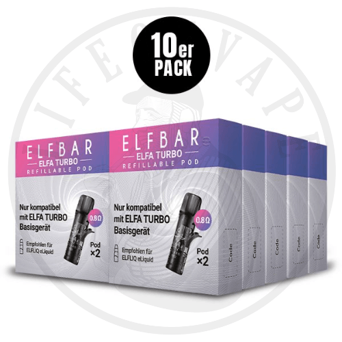 elfbar elfa turbo pods 10x Sparpaket | 20x Leerpod 0,8Ω | Turbo-Modus Colour_Purple elfa turbo pro Flavour:Strawberry Razz Lemonade Elfbar - ELFA -