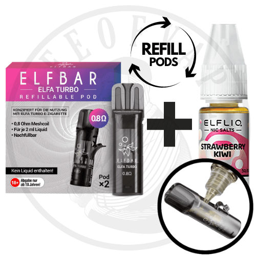 10x ELFA Turbo Pods Sparpaket | 20x Leerpod 0,8 | Turbo-Modus | gnstig