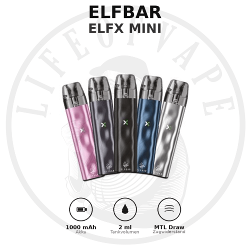 ELFX Mini kaufen | kompaktes Pod-System | 1000mAh | 30W | QUAQ DURA | 11,99 ELFX Mini kaufen | kompaktes Pod-System | 1000mAh | 30W | QUAQ DURA | 11,99